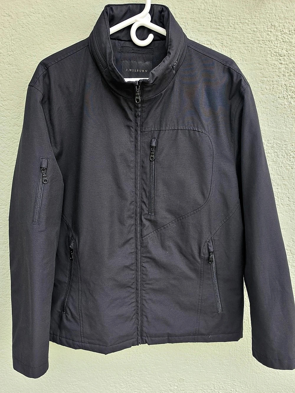 J. HILBURN Men's Black Cotton Nylon Jacket Size Medium Like New